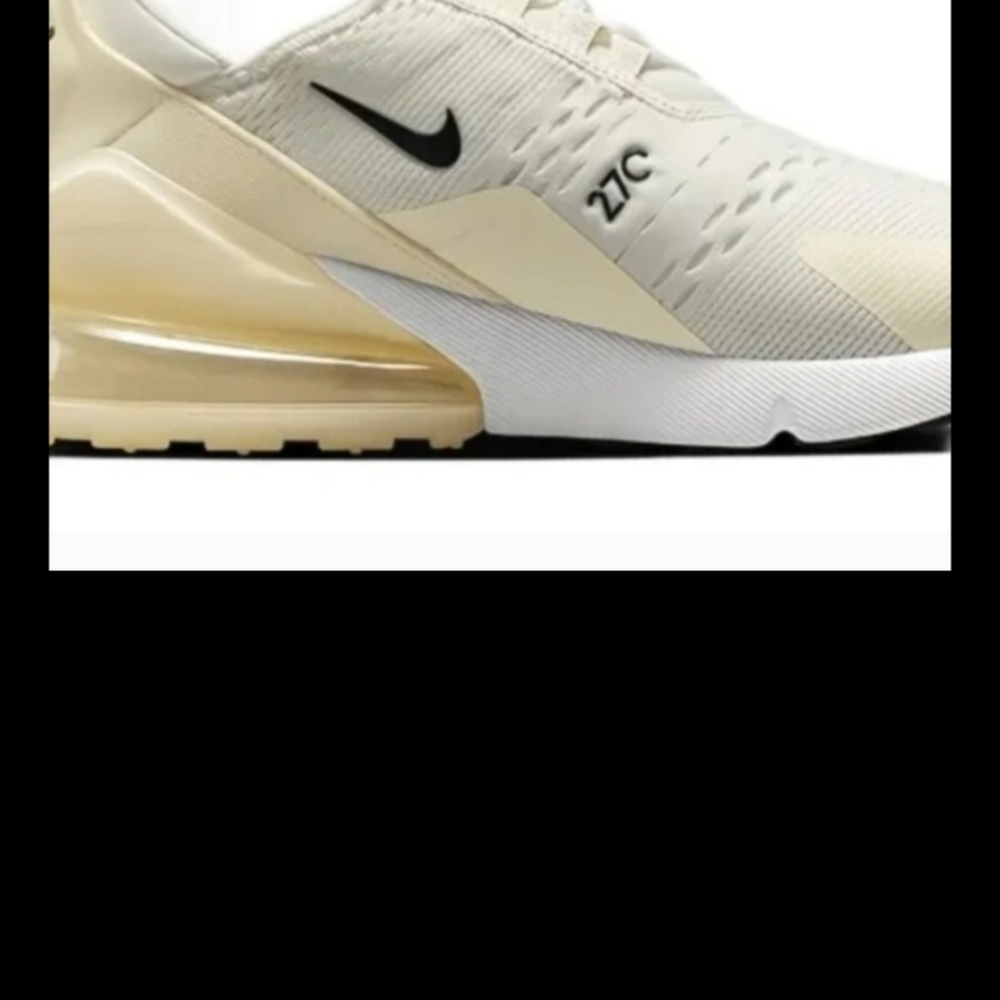 Nike Air Max 270 Sail Coconut Milk Black Sneakers Women’s Athletic Shoes NWT Box - Picture 9 of 11